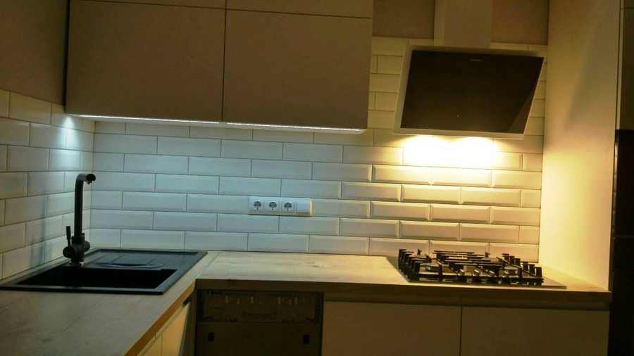 Белый кухонный гарнитур-Кухня из пластика «Модель 198»-фото6