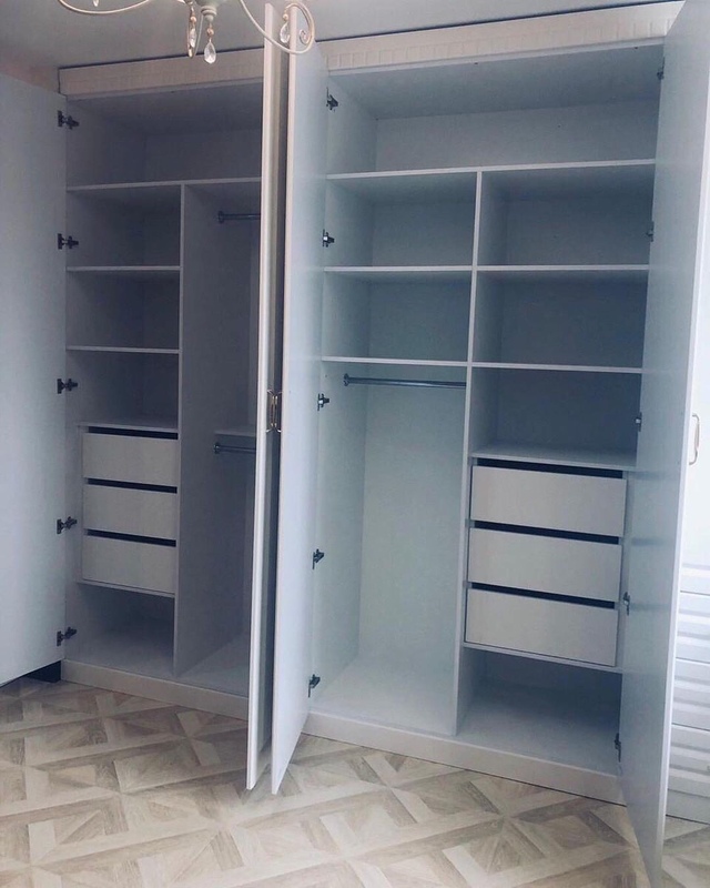 Распашные шкафы-Белый распашной шкаф «Модель 95»-фото3
