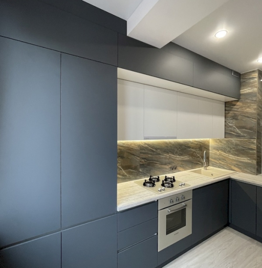 Высокие кухни под потолок-Высокая угловая кухня «Модель 718»-фото6
