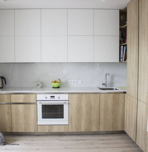Белый кухонный гарнитур-Кухня из пластика «Модель 649»-фото4